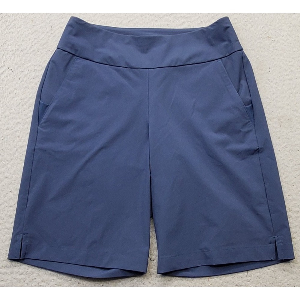 Adidas Golf Performance Shorts Womens XS Blue Stretch Ankle Slit Comfort Waist